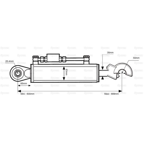 Hydraulischer Oberlenker Kat.2/2 für Fendt Vario Massey Ferguson