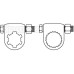 Zapfwellen Adapter - Keilnut 1 3/8 - 6 x Keil 1 3/8 - 6 mit Klemmbolzen.
