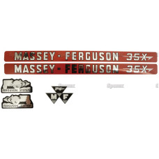 Aufkleber Aufklebersatz Haubenaufkleber Typenschild für Massey Ferguson MF 35X