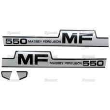 Aufkleber Aufklebersatz Haubenaufkleber Typenschild für Massey Ferguson MF 550