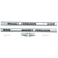Aufkleber Aufklebersatz Haubenaufkleber Typenschild für Massey Ferguson MF 298